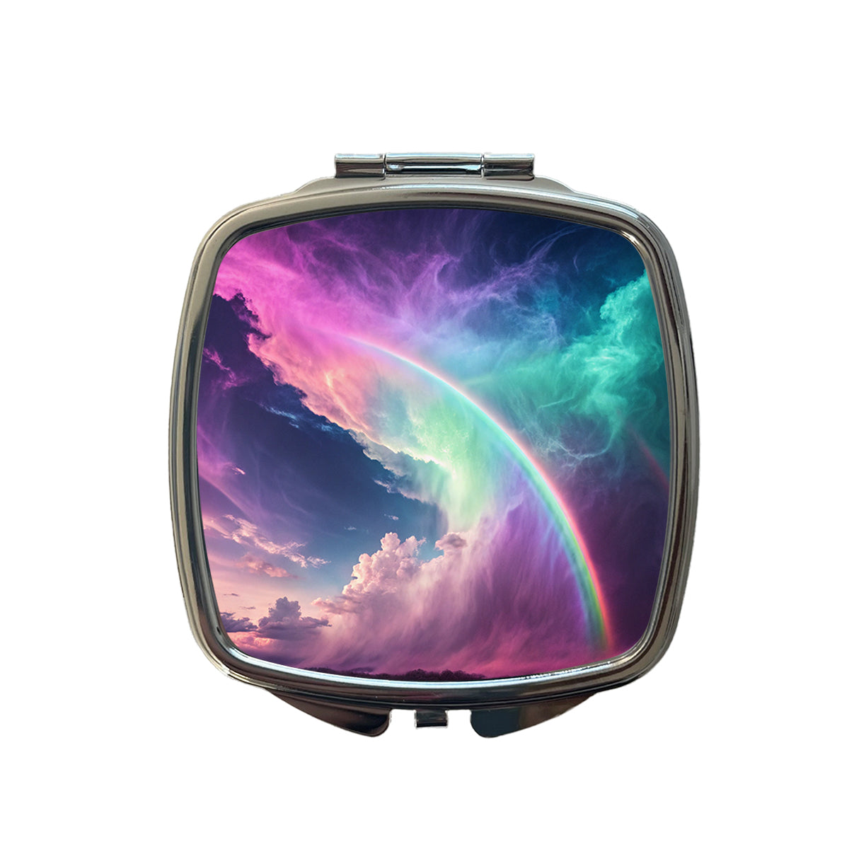 Vapor Rainbow Storm Small Travel Purse Handbag Pocket Makeup Compact Mirror