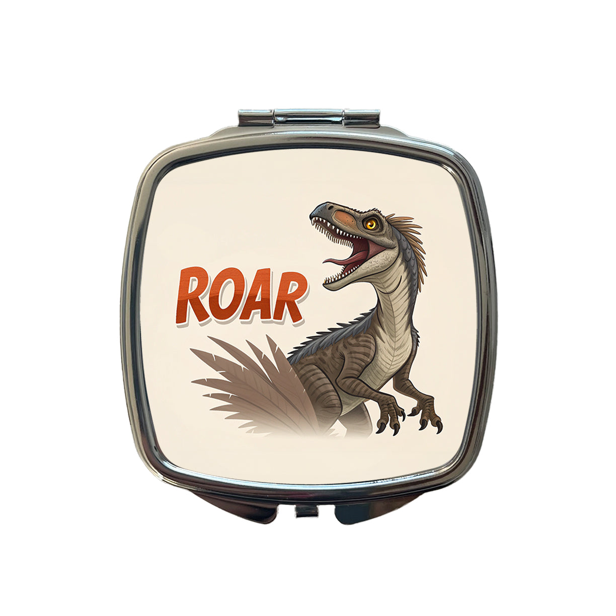 Velociraptor With Roar Dinosaur Small Travel Purse Handbag Pocket Makeup Compact Mirror