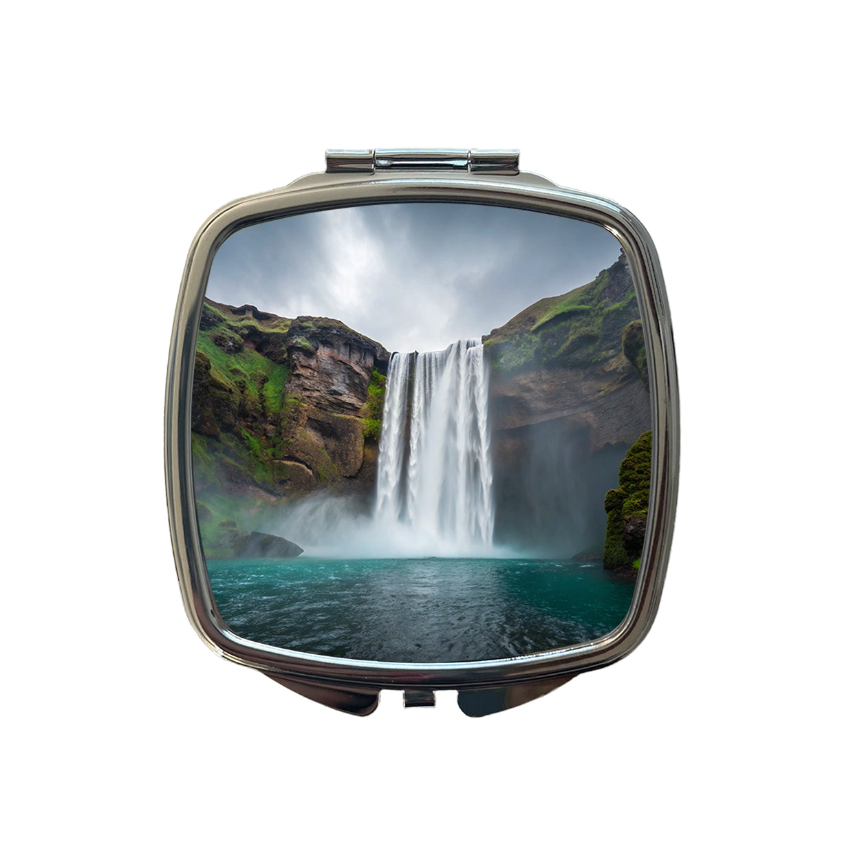 Waterfall Beautiful Small Travel Purse Handbag Pocket Makeup Compact Mirror
