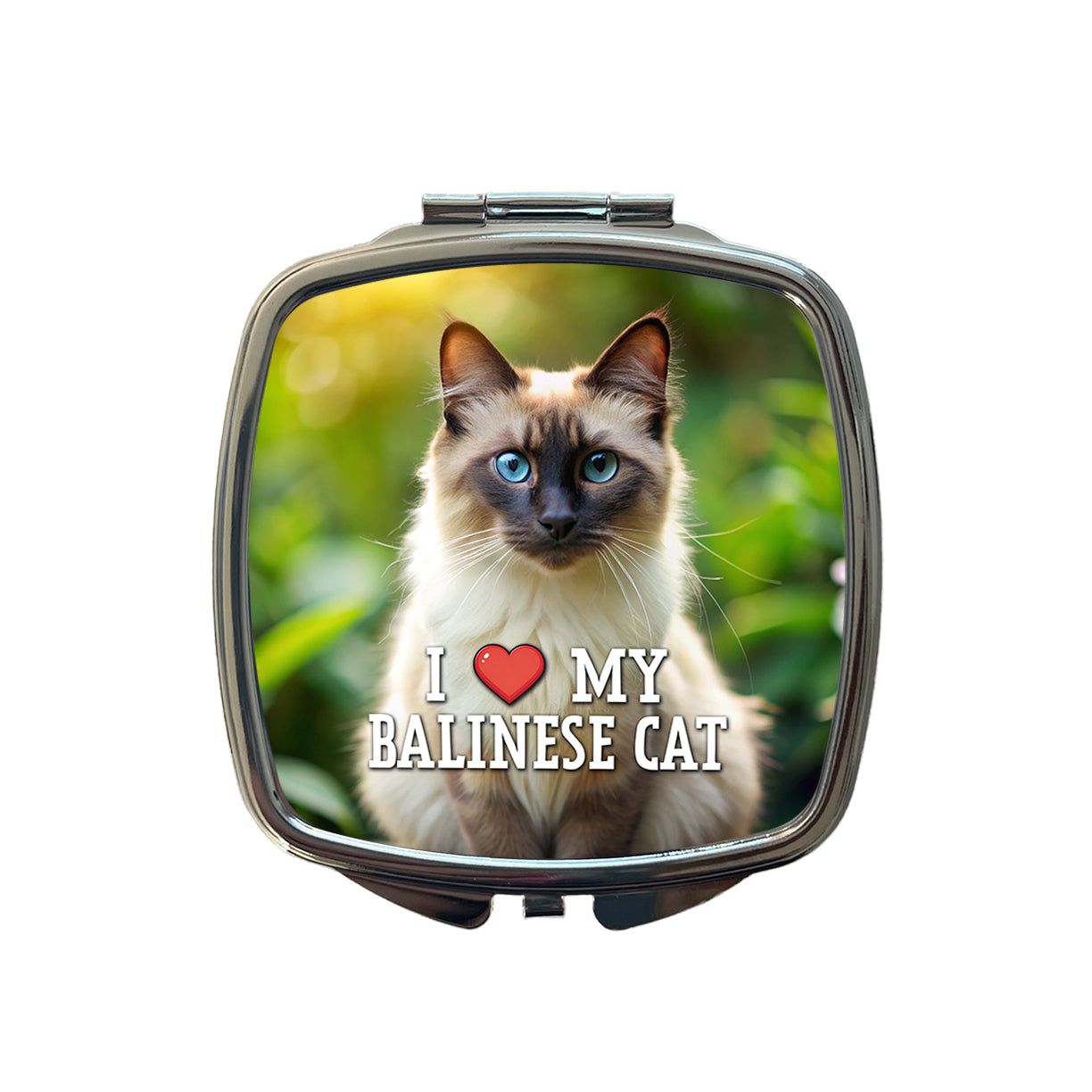 I Love My Balinese Cat Heart Small Travel Purse Handbag Pocket Makeup Compact Mirror