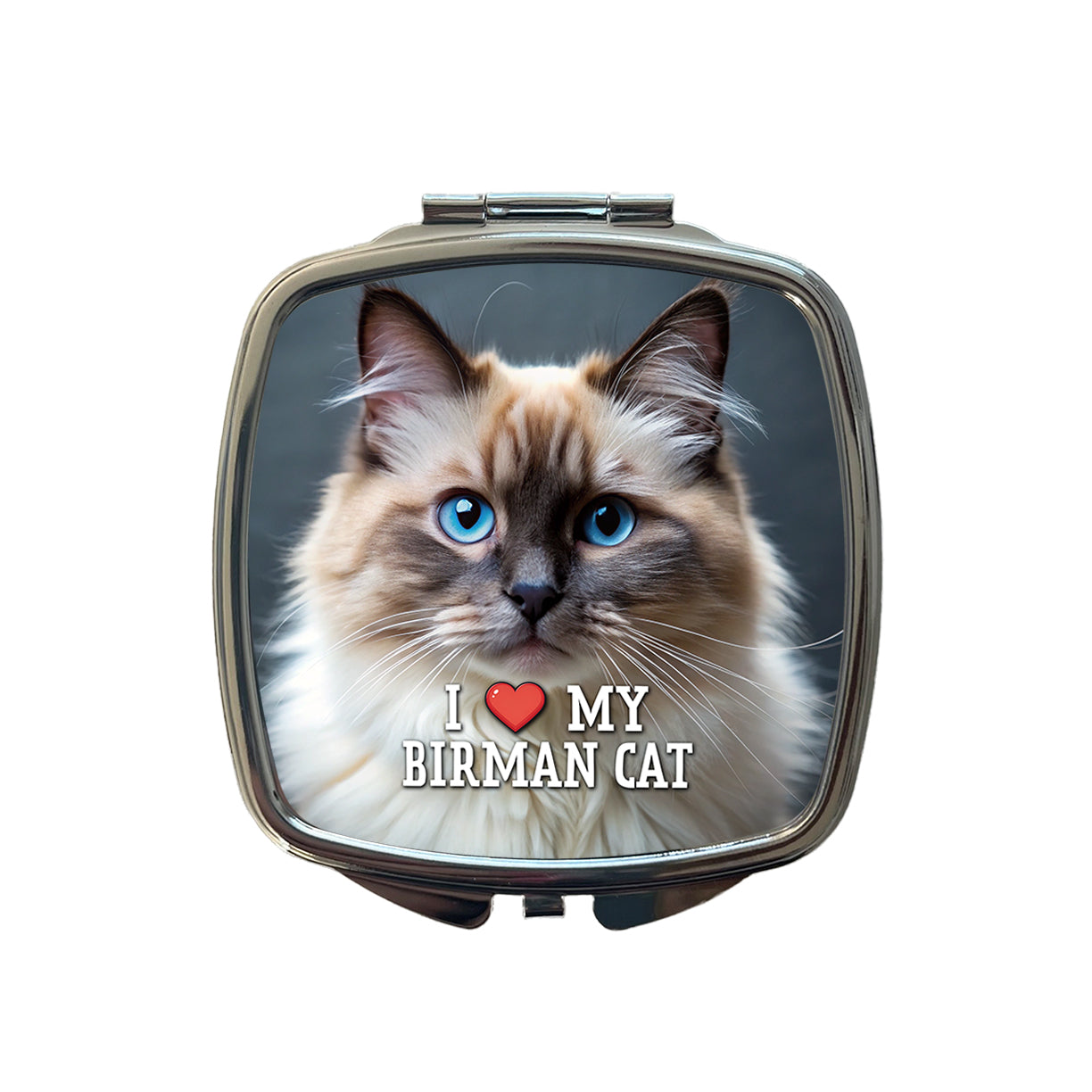 I Love My Birman Cat Heart Small Travel Purse Handbag Pocket Makeup Compact Mirror