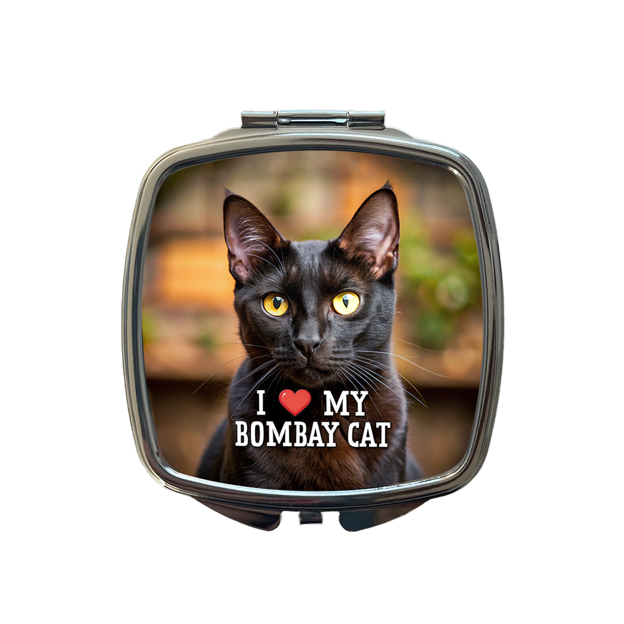 I Love My Bombay Cat Heart Small Travel Purse Handbag Pocket Makeup Compact Mirror