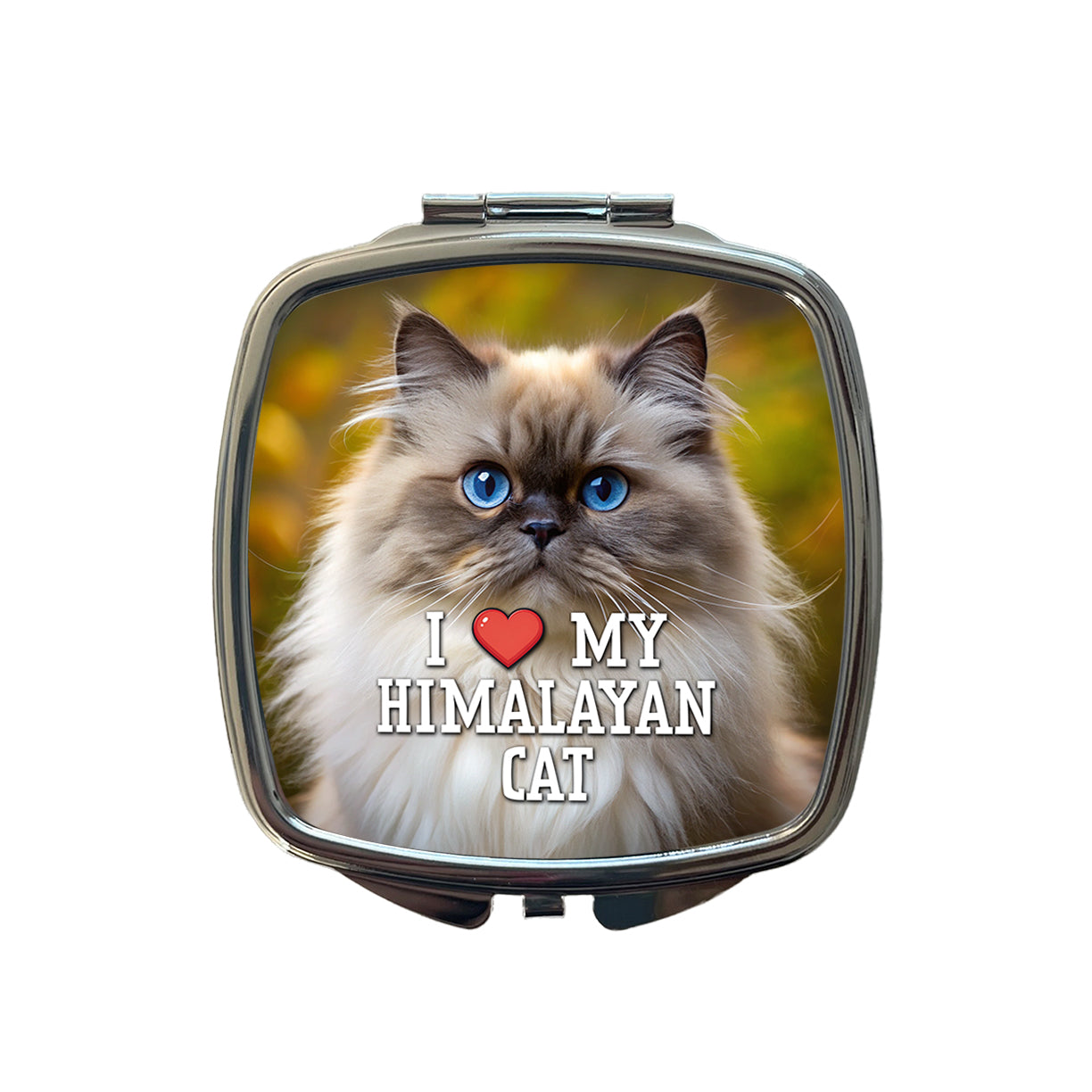 I Love My Himalayan Cat Heart Small Travel Purse Handbag Pocket Makeup Compact Mirror