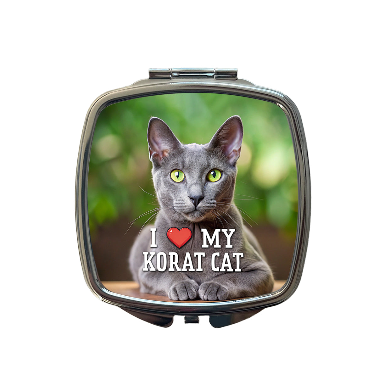 I Love My Korat Cat Heart Small Travel Purse Handbag Pocket Makeup Compact Mirror