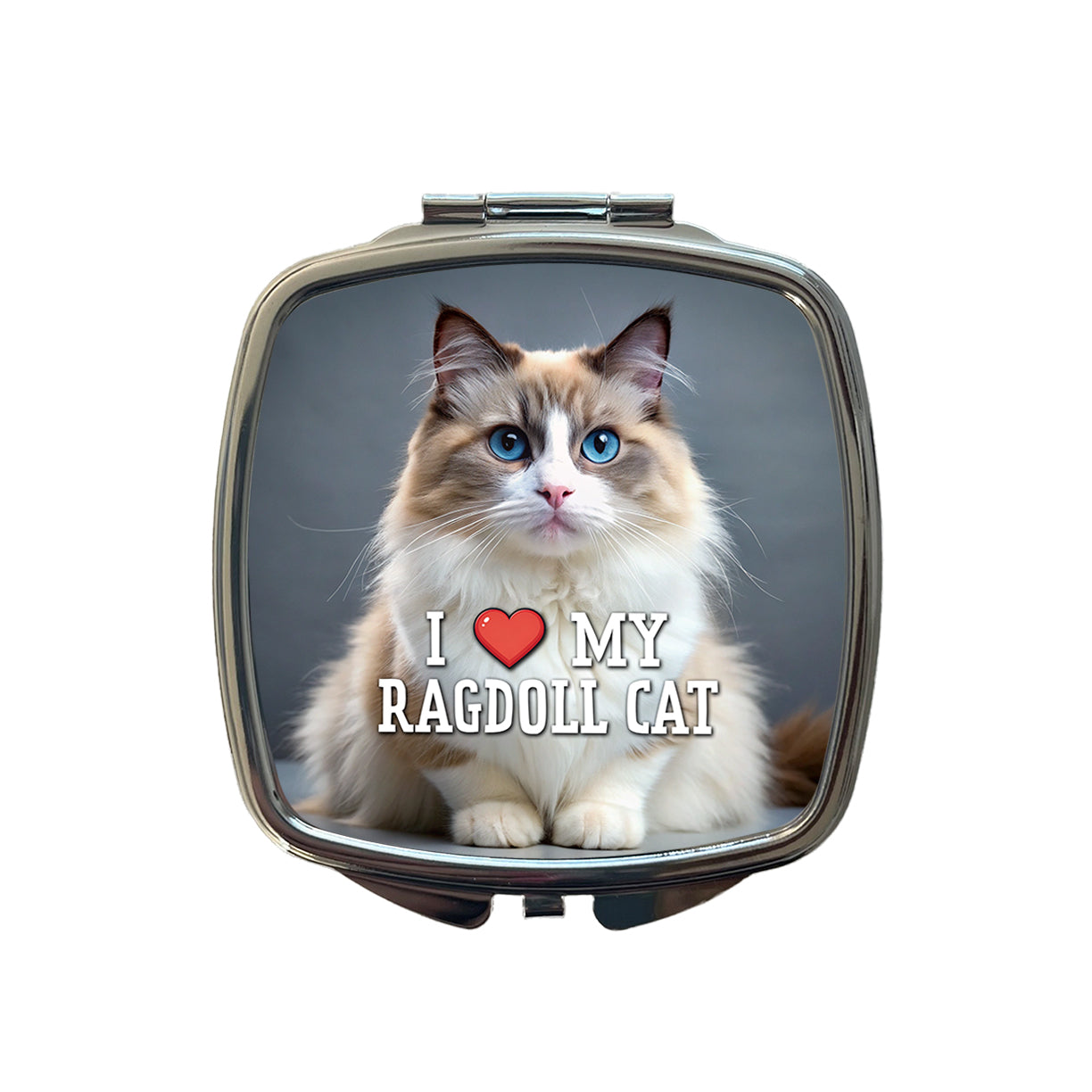 I Love My Ragdoll Cat Heart Small Travel Purse Handbag Pocket Makeup Compact Mirror