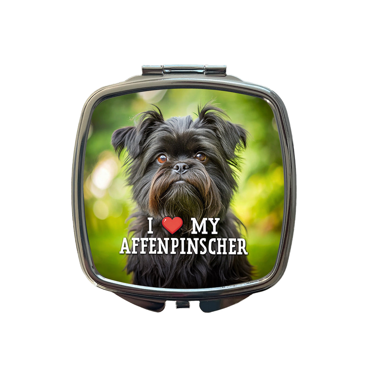 I Love My Affenpinscher Dog Heart Small Travel Purse Handbag Pocket Makeup Compact Mirror