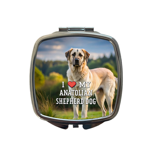 I Love My Anatolian Shepherd Dog Heart Small Travel Purse Handbag Pocket Makeup Compact Mirror