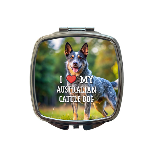 I Love My Australian Cattle Dog Heart Small Travel Purse Handbag Pocket Makeup Compact Mirror