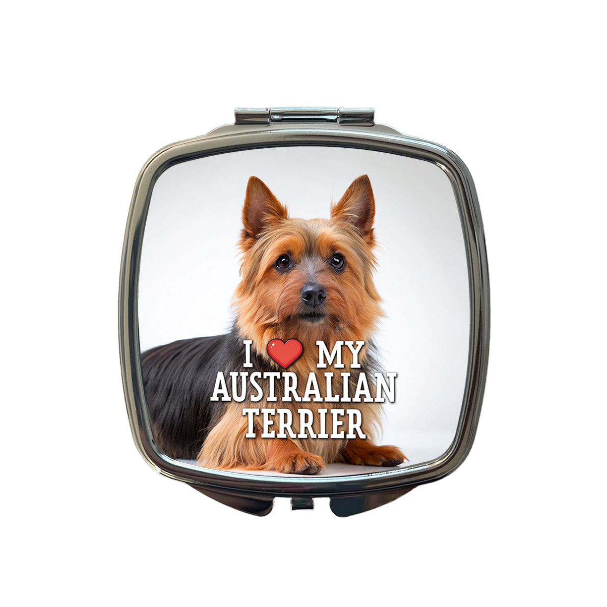 I Love My Australian Terrier Dog Heart Small Travel Purse Handbag Pocket Makeup Compact Mirror