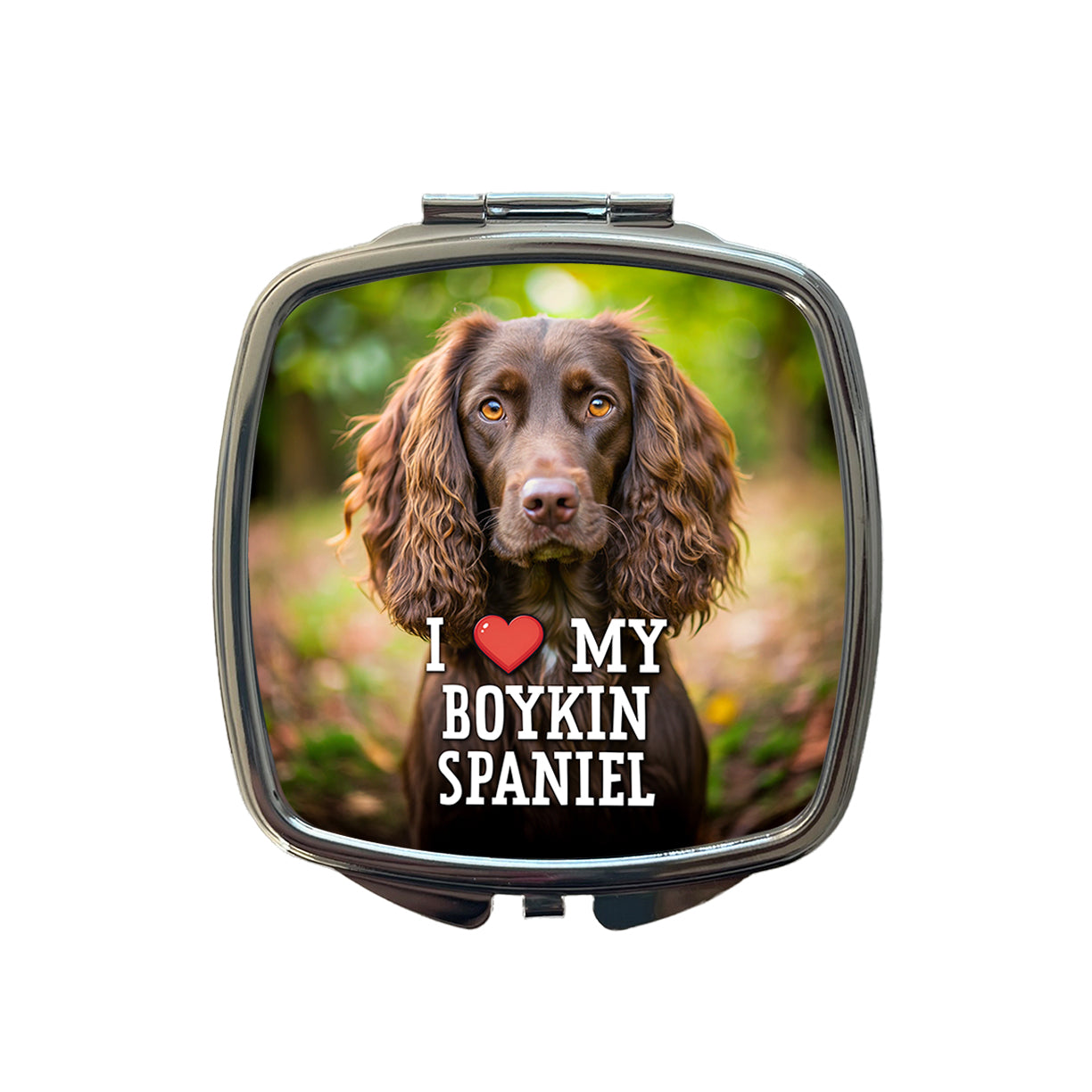 I Love My Boykin Spaniel Dog Heart Small Travel Purse Handbag Pocket Makeup Compact Mirror