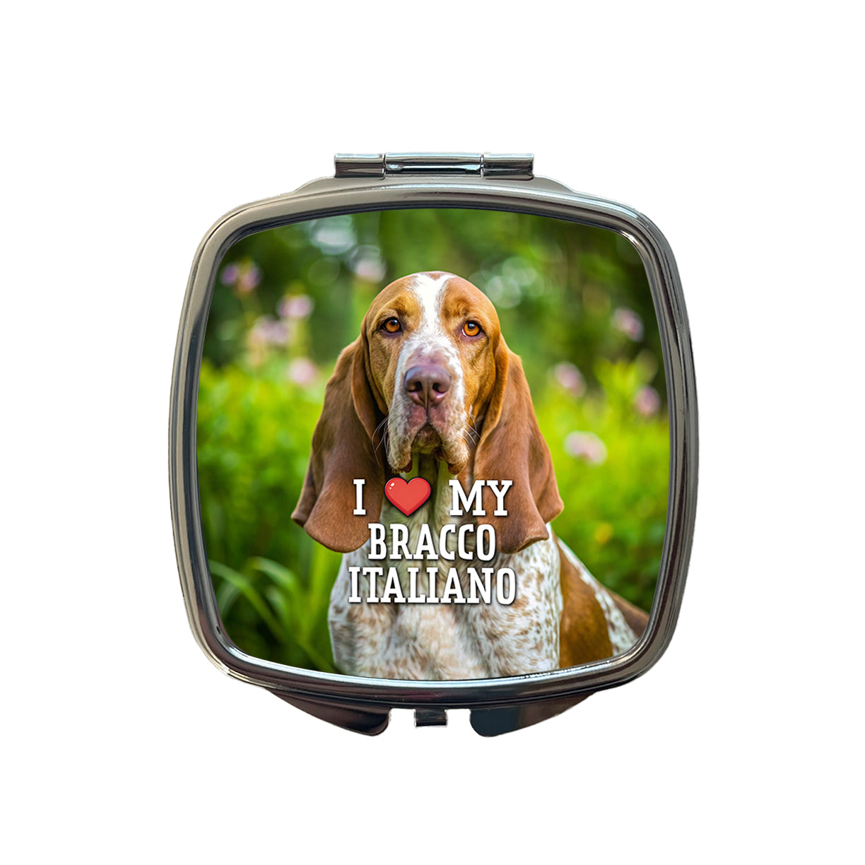I Love My Bracco Italiano Dog Heart Small Travel Purse Handbag Pocket Makeup Compact Mirror