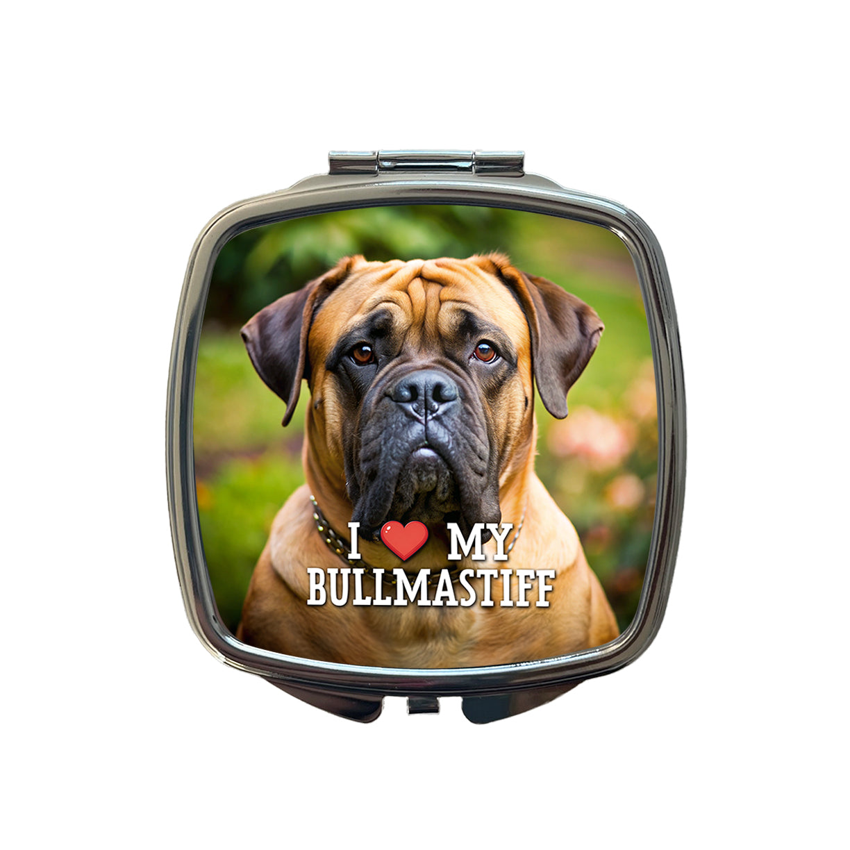 I Love My Bullmastiff Dog Heart Small Travel Purse Handbag Pocket Makeup Compact Mirror