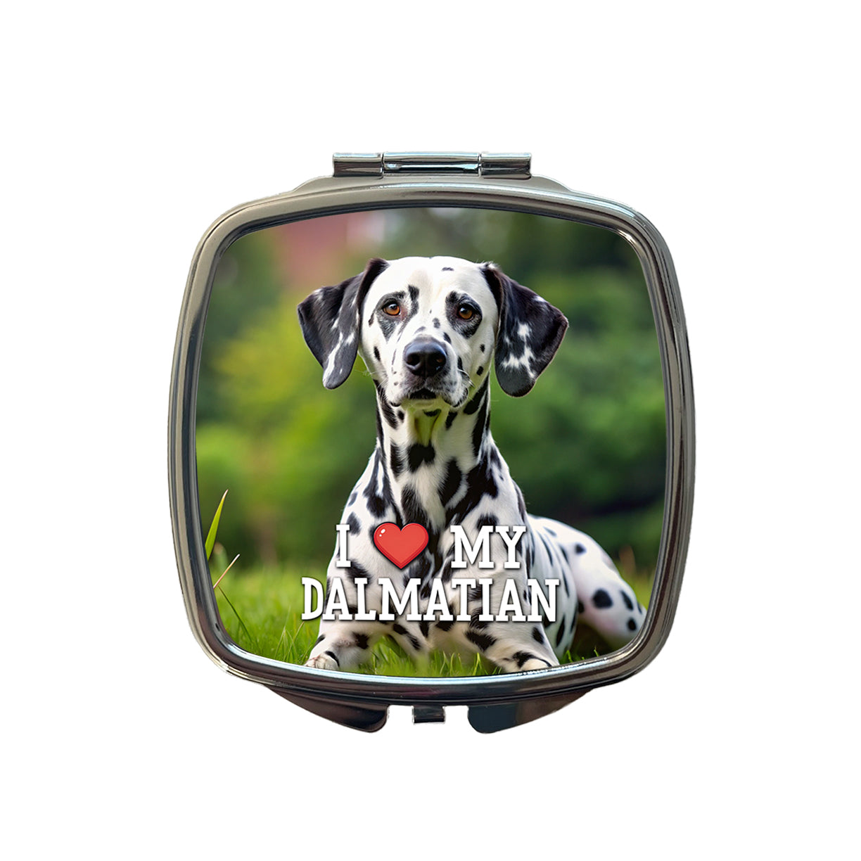 I Love My Dalmatian Dog Heart Small Travel Purse Handbag Pocket Makeup Compact Mirror