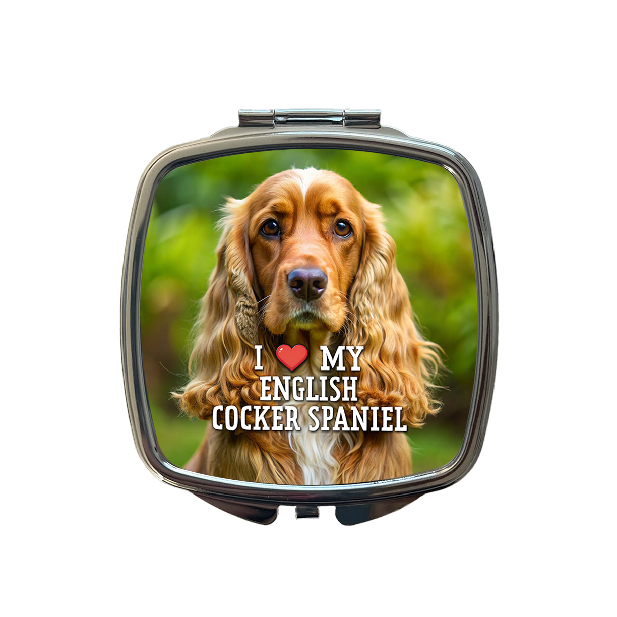 I Love My English Cocker Spaniel Dog Heart Small Travel Purse Handbag Pocket Makeup Compact Mirror