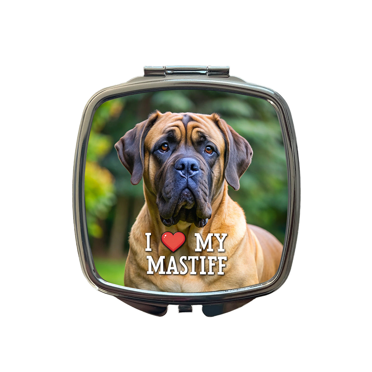 I Love My Mastiff Dog Heart Small Travel Purse Handbag Pocket Makeup Compact Mirror