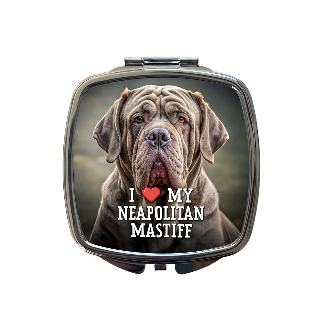 I Love My Neapolitan Mastiff Dog Heart Small Travel Purse Handbag Pocket Makeup Compact Mirror