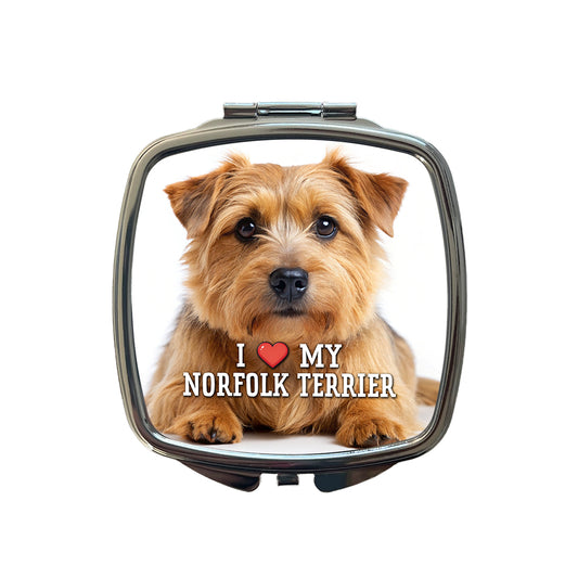 I Love My Norfolk Terrier Dog Heart Small Travel Purse Handbag Pocket Makeup Compact Mirror