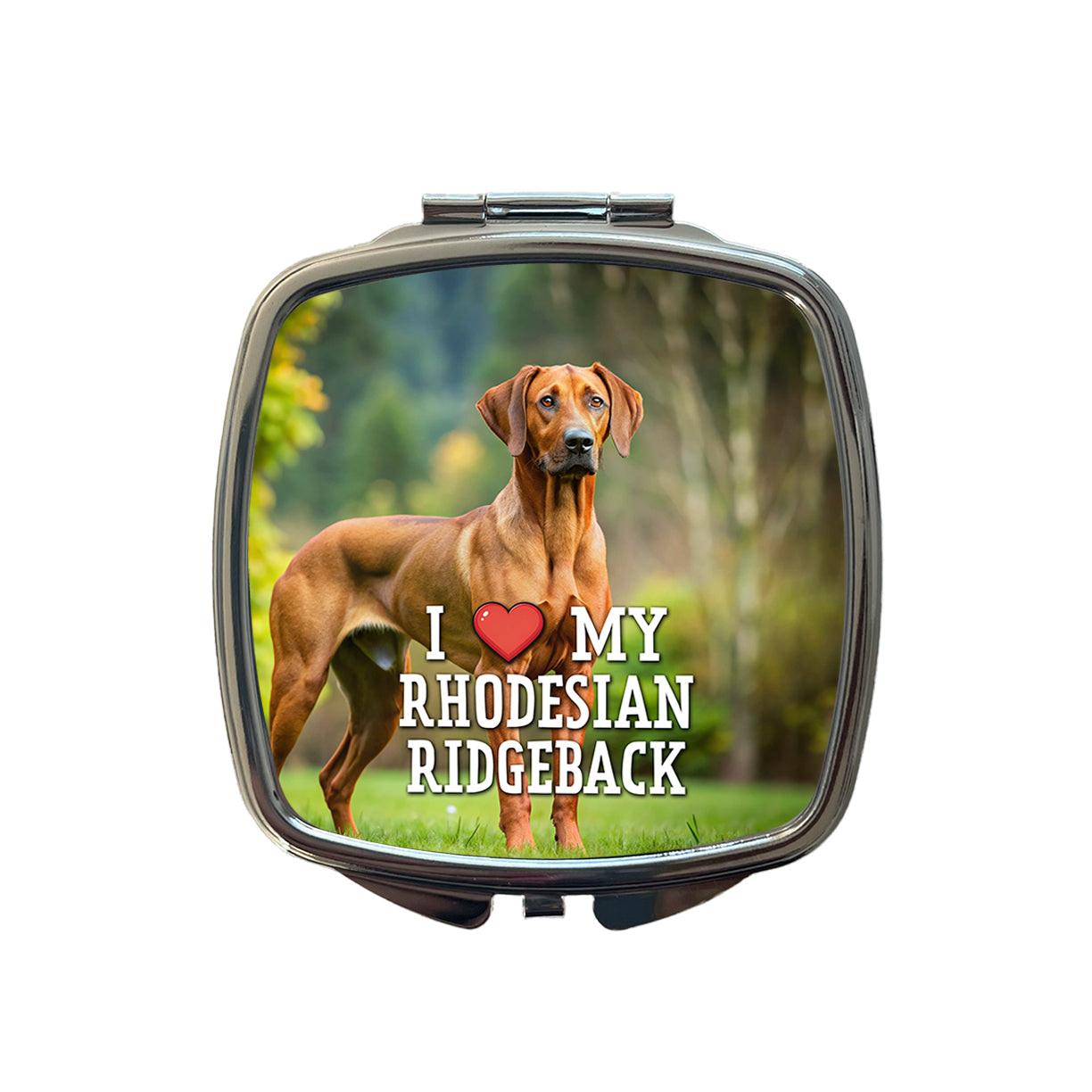 I Love My Rhodesian Ridgeback Dog Heart Small Travel Purse Handbag Pocket Makeup Compact Mirror