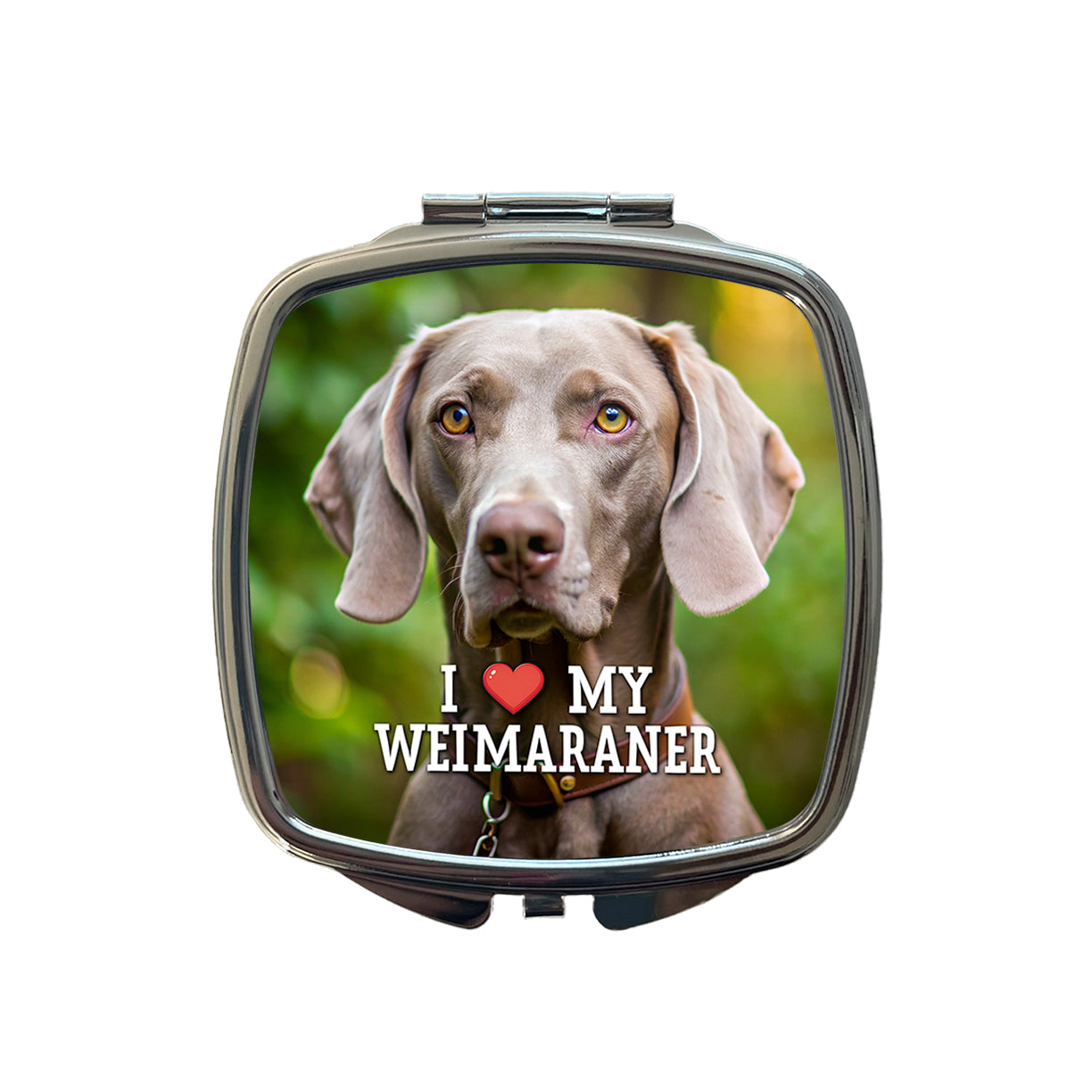 I Love My Weimaraner Dog Heart Small Travel Purse Handbag Pocket Makeup Compact Mirror