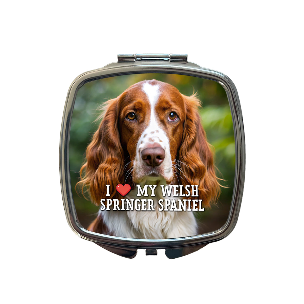 I Love My Welsh Springer Spaniel Dog Heart Small Travel Purse Handbag Pocket Makeup Compact Mirror