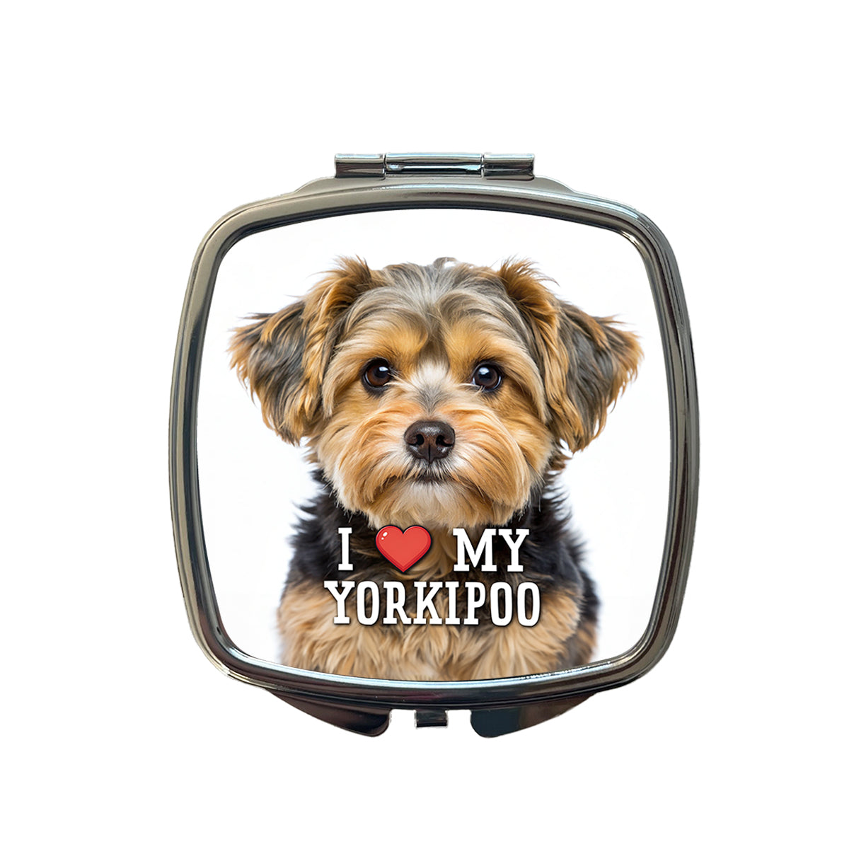 I Love My Yorkipoo Dog Heart Small Travel Purse Handbag Pocket Makeup Compact Mirror