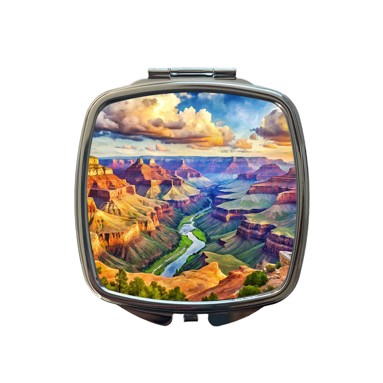 Grand Canyon National Park Arizona Watercolor Style Small Travel Purse Handbag Pocket Makeup Compact Mirror