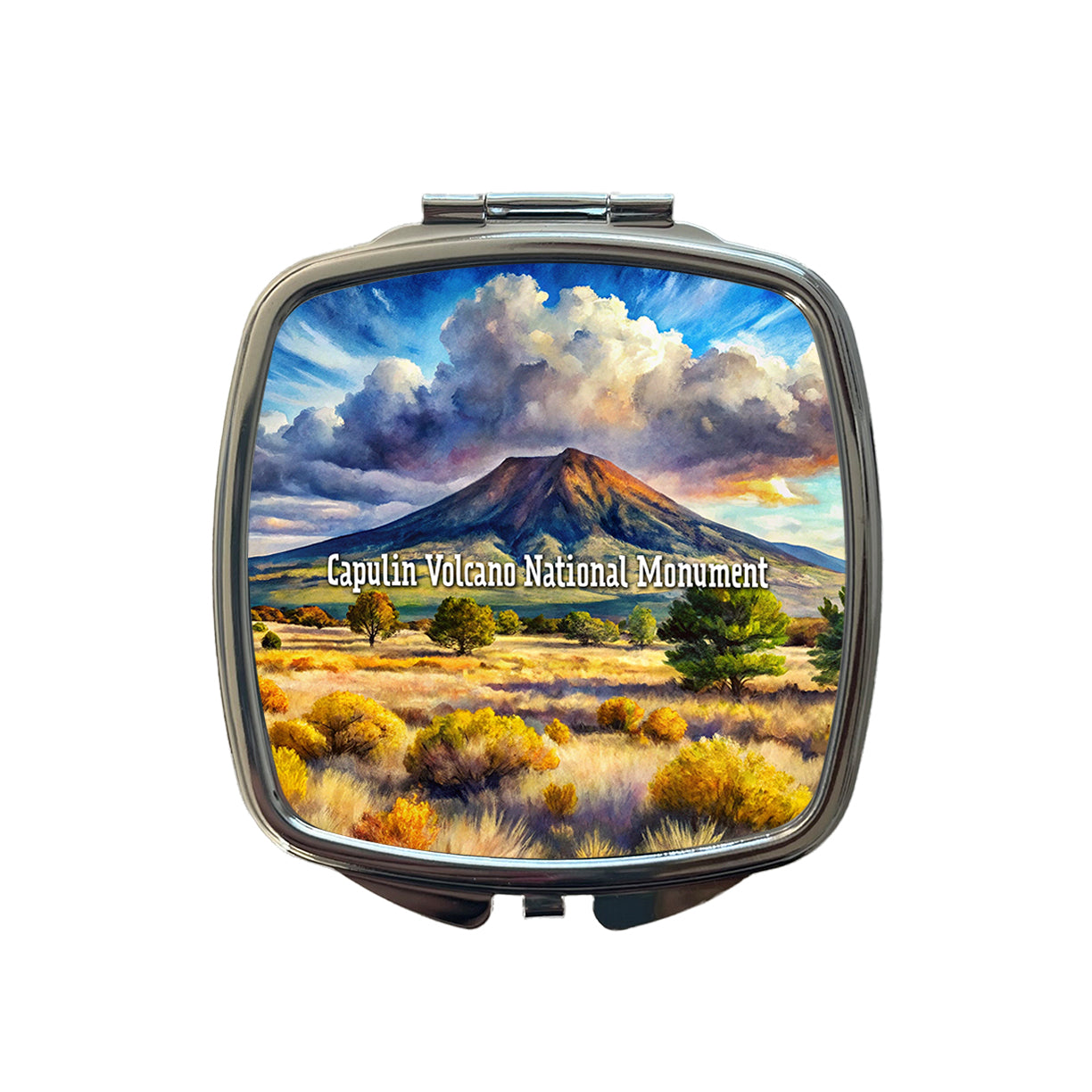 Capulin Volcano National Monument New Mexico Small Travel Purse Handbag Pocket Makeup Compact Mirror