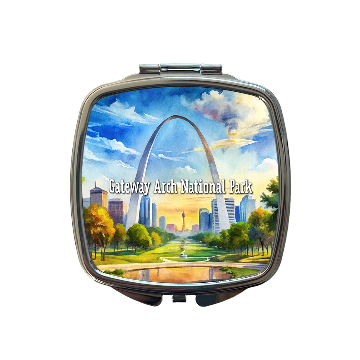 Gateway Arch National Park Missouri Small Travel Purse Handbag Pocket Makeup Compact Mirror