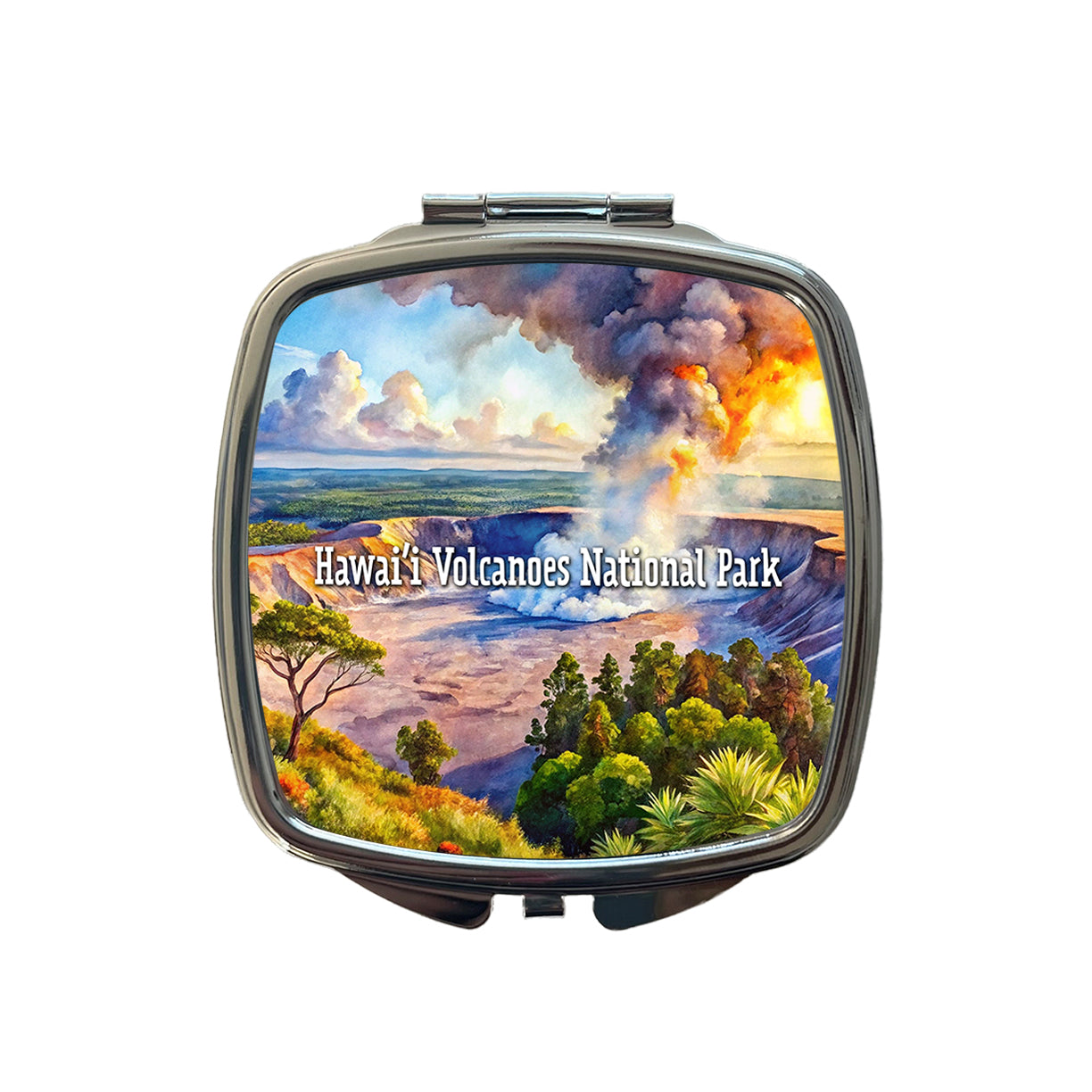 Hawai'i Volcanoes National Park Small Travel Purse Handbag Pocket Makeup Compact Mirror