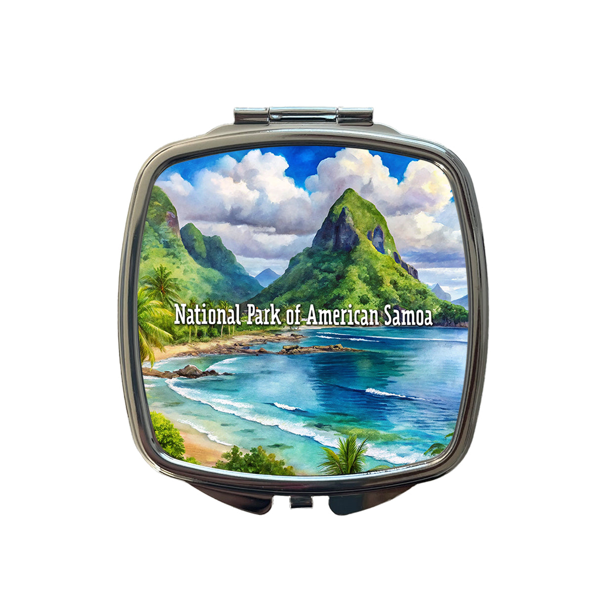 National Park of American Samoa Small Travel Purse Handbag Pocket Makeup Compact Mirror