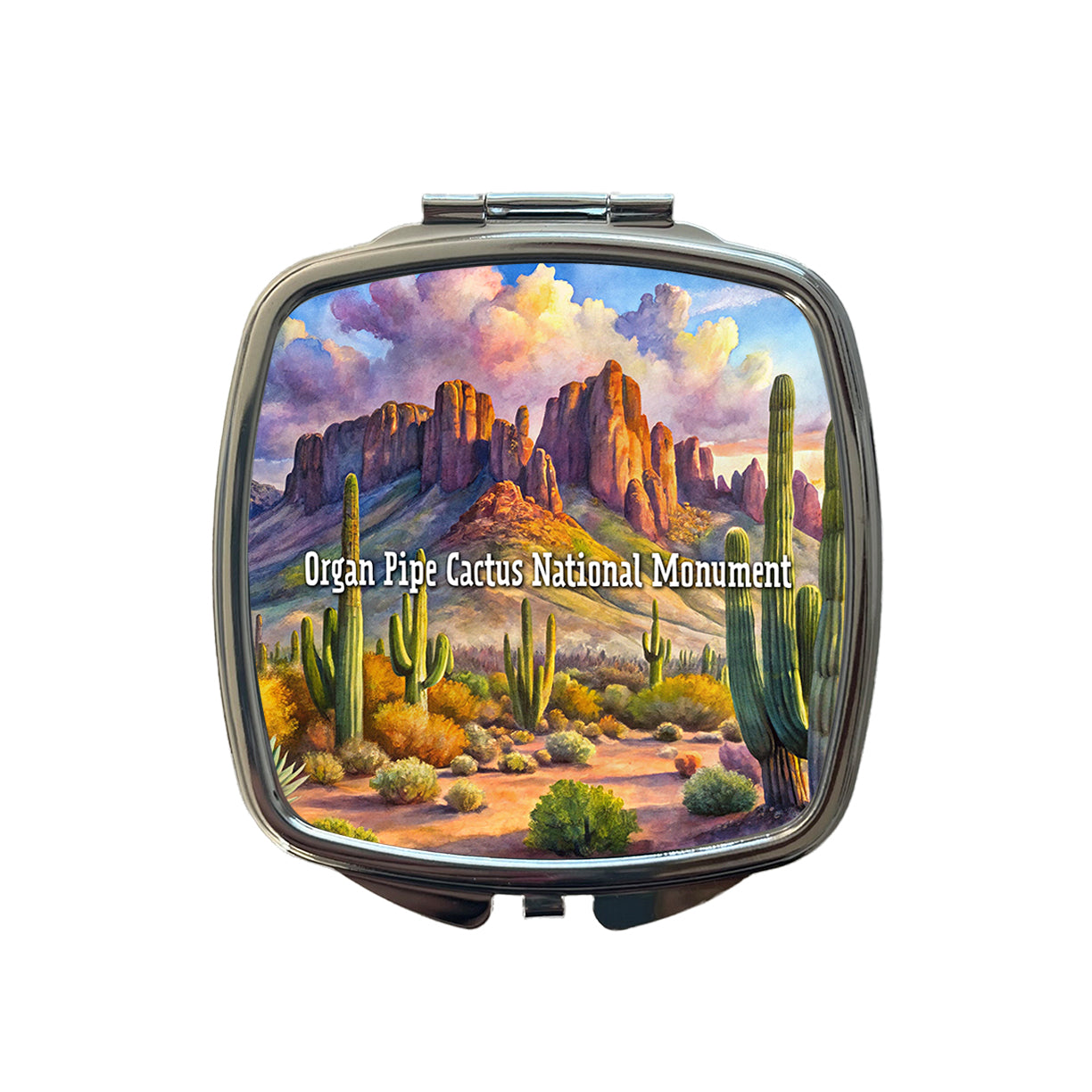 Organ Pipe Cactus National Monument Arizona Small Travel Purse Handbag Pocket Makeup Compact Mirror