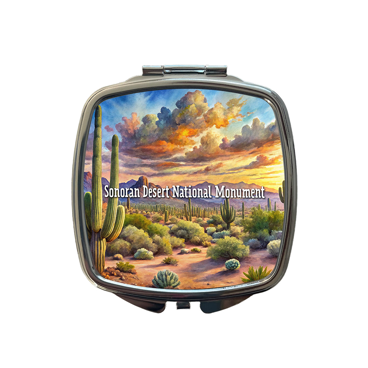 Sonoran Desert National Monument Arizona Small Travel Purse Handbag Pocket Makeup Compact Mirror