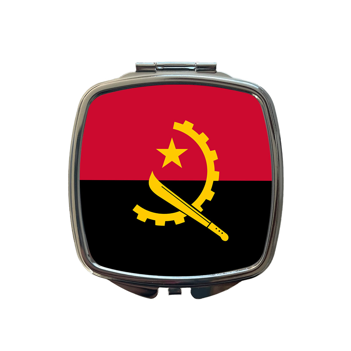 Angola Country Flag Small Travel Purse Handbag Pocket Makeup Compact Mirror