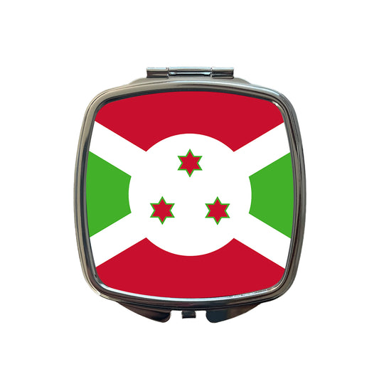 Burundi Country Flag Small Travel Purse Handbag Pocket Makeup Compact Mirror