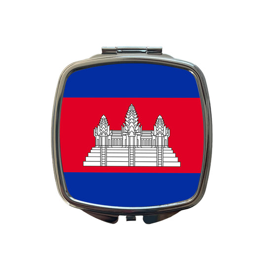 Cambodia Country Flag Small Travel Purse Handbag Pocket Makeup Compact Mirror