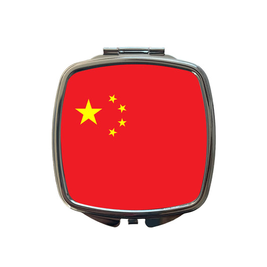 China Country Flag Small Travel Purse Handbag Pocket Makeup Compact Mirror
