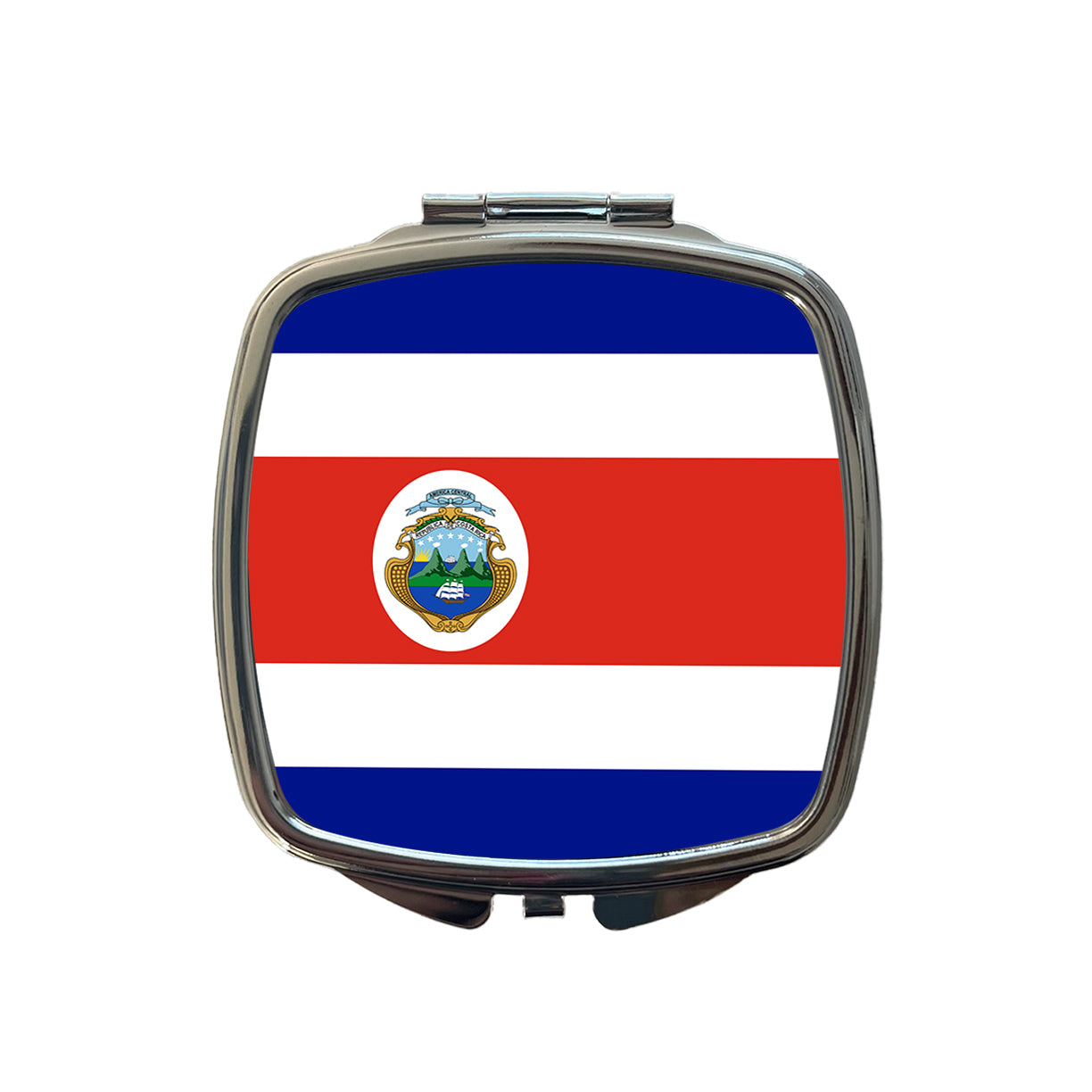 Costa Rica Country Flag Small Travel Purse Handbag Pocket Makeup Compact Mirror