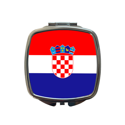 Croatia Country Flag Small Travel Purse Handbag Pocket Makeup Compact Mirror