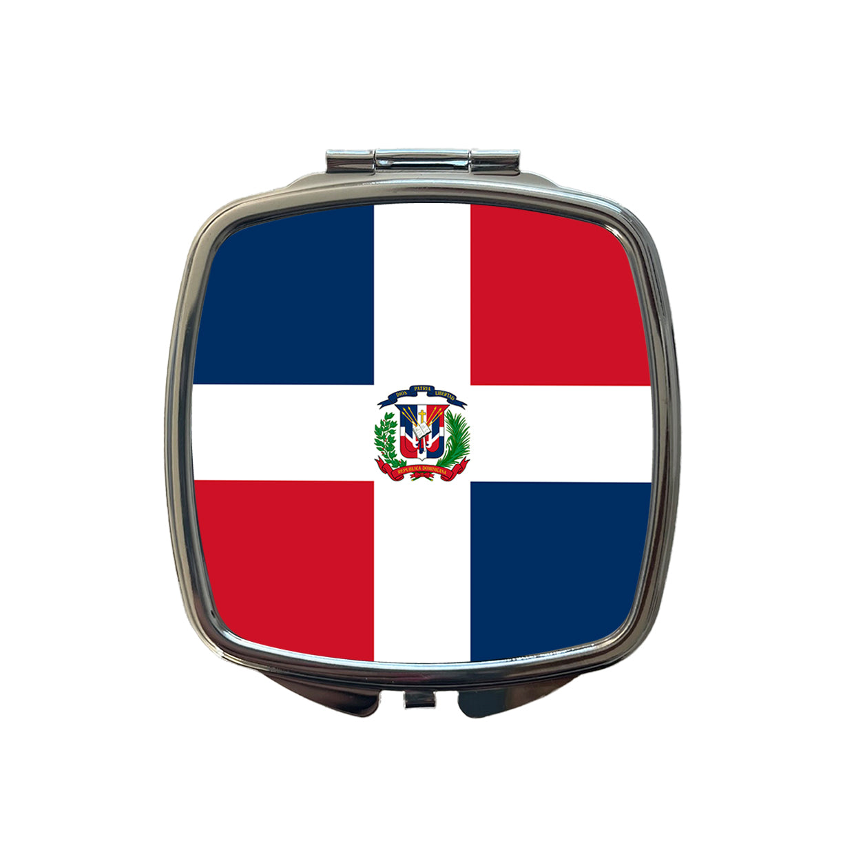 Dominican Republic Country Flag Small Travel Purse Handbag Pocket Makeup Compact Mirror