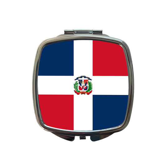 Dominican Republic Country Flag Small Travel Purse Handbag Pocket Makeup Compact Mirror