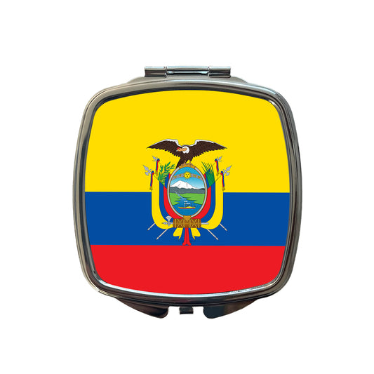 Ecuador Country Flag Small Travel Purse Handbag Pocket Makeup Compact Mirror