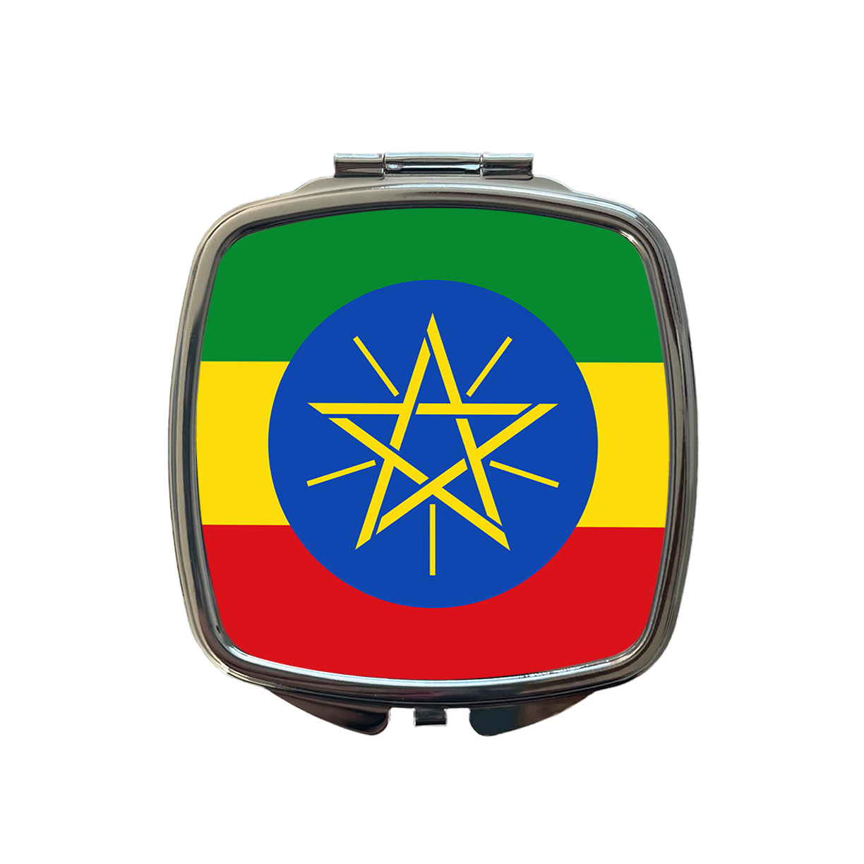 Ethiopia Country Flag Small Travel Purse Handbag Pocket Makeup Compact Mirror