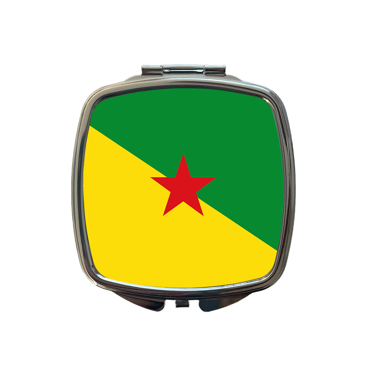 French Guiana Country Flag Small Travel Purse Handbag Pocket Makeup Compact Mirror