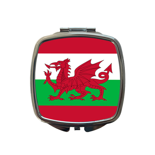 Great Britain Wales Country Flag Small Travel Purse Handbag Pocket Makeup Compact Mirror