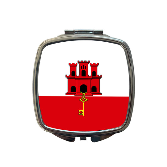 Gibraltar Country Flag Small Travel Purse Handbag Pocket Makeup Compact Mirror