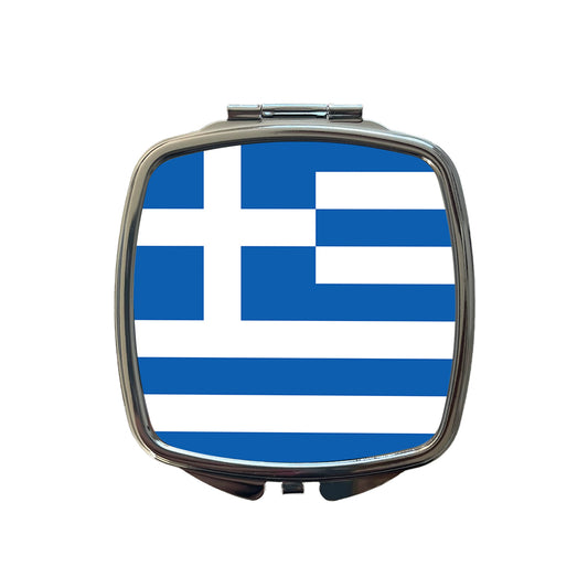 Greece Country Flag Small Travel Purse Handbag Pocket Makeup Compact Mirror