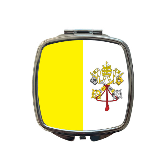 Holy See Country Flag Small Travel Purse Handbag Pocket Makeup Compact Mirror