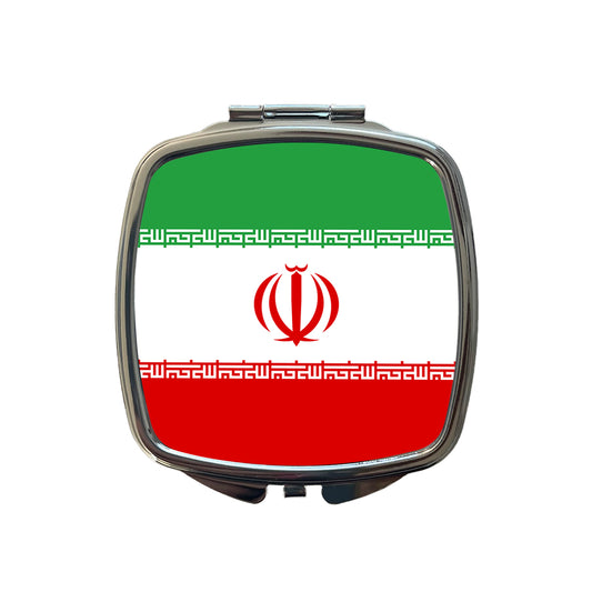 Iran Country Flag Small Travel Purse Handbag Pocket Makeup Compact Mirror