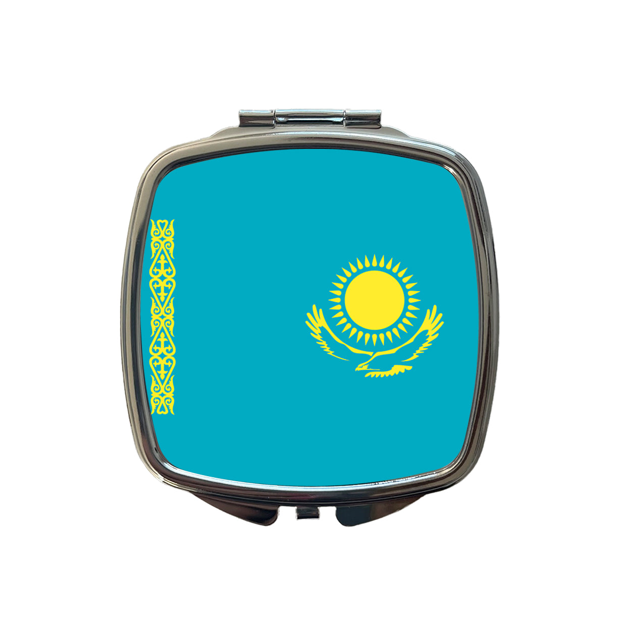 Kazakhstan Country Flag Small Travel Purse Handbag Pocket Makeup Compact Mirror