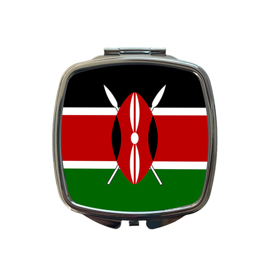 Kenya Country Flag Small Travel Purse Handbag Pocket Makeup Compact Mirror